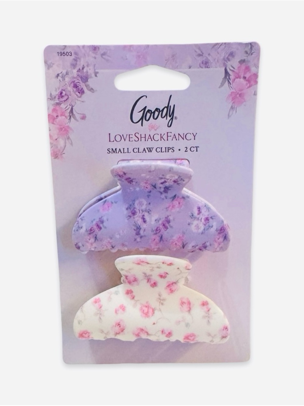 LoveShackFancy x Goody Floral Small Claw Clips - Lavender & Cream